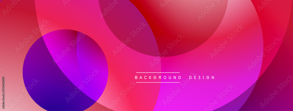 Aufkleber Abstract composition with layered circular elements, blending gradients and soft transitions, creating a sense of depth, motion, and visual harmony