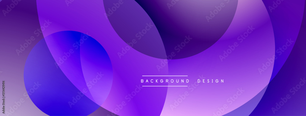Poster Layered circular shapes in vivid colors form a gradient-rich abstract design with smooth transitions, depth effects, and a modern, futuristic aesthetic