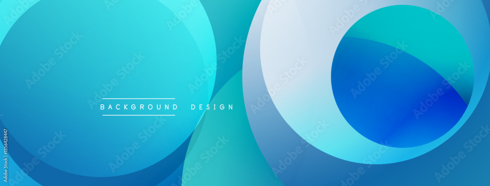 Poster Layered circular shapes in vivid colors form a gradient-rich abstract design with smooth transitions, depth effects, and a modern, futuristic aesthetic