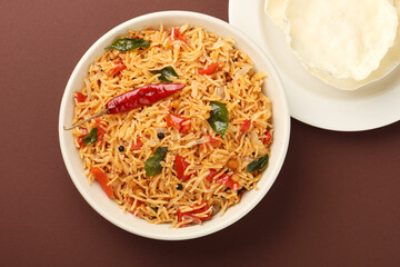 Tomato rice.spicy South Indian rice recipe Tomato pulao or Tomato Rice ,South Indian Thakkali Sadam ,Tomato Bath an Indian vegetarian dish. Healthy nutritious