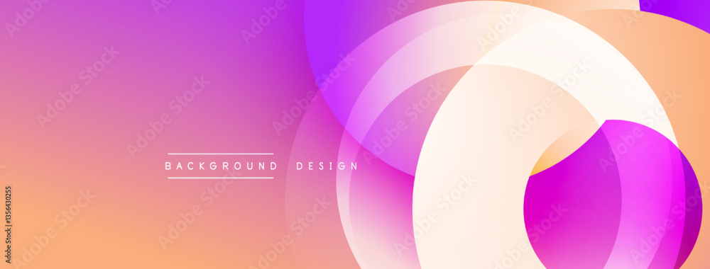 Poster Abstract composition with layered circular elements, blending gradients and soft transitions, creating a sense of depth, motion, and visual harmony