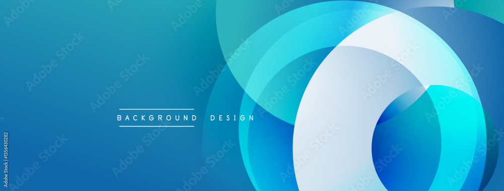 Poster Layered circular shapes in vivid colors form a gradient-rich abstract design with smooth transitions, depth effects, and a modern, futuristic aesthetic
