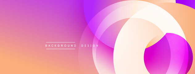 Abstract composition with layered circular elements, blending gradients and soft transitions, creating a sense of depth, motion, and visual harmony