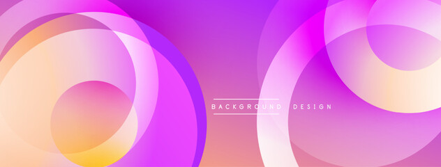 Abstract composition with layered circular elements, blending gradients and soft transitions, creating a sense of depth, motion, and visual harmony