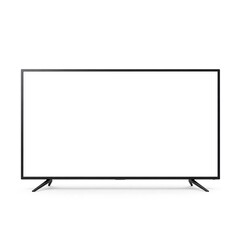 Naklejka premium Large UHD smart television with blank screen isolated on white background perfect for media and technology content 