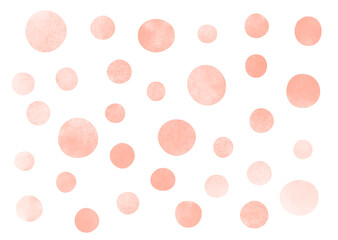 ゆるい丸・ドット(淡いピンク)のイラスト素材水彩タッチ