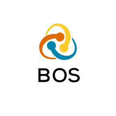 BOS creative minimalist letter logo.