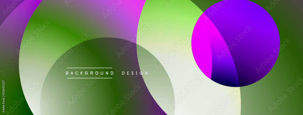 Poster Layered circular shapes in vivid colors form a gradient-rich abstract design with smooth transitions, depth effects, and a modern, futuristic aesthetic