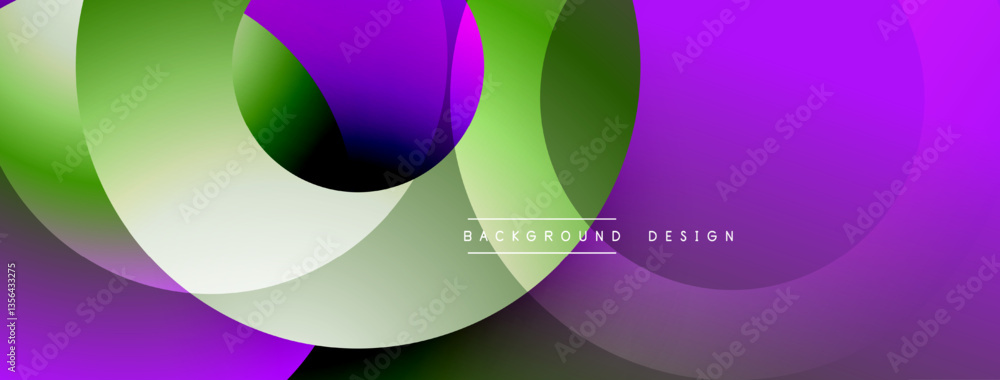 Aufkleber layered circular shapes in vivid colors form a gradient-rich abstract design with smooth transitions
