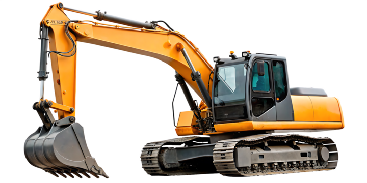 excavator  isolated on white background PNG , AI GENERATED