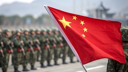 Chinese Military Flag Parade