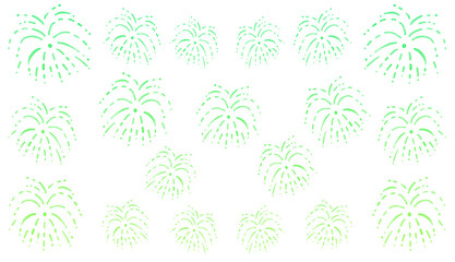Green watercolor fireworks pattern design