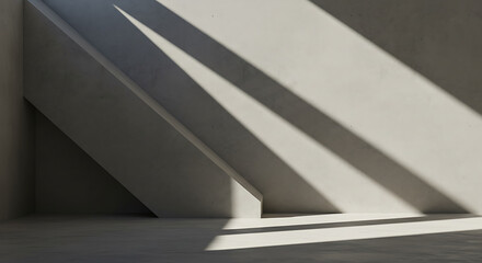 Fototapeta premium Abstract architecture shadows creating depth in minimalist space 