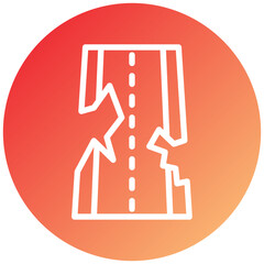 Road Crack Icon Style