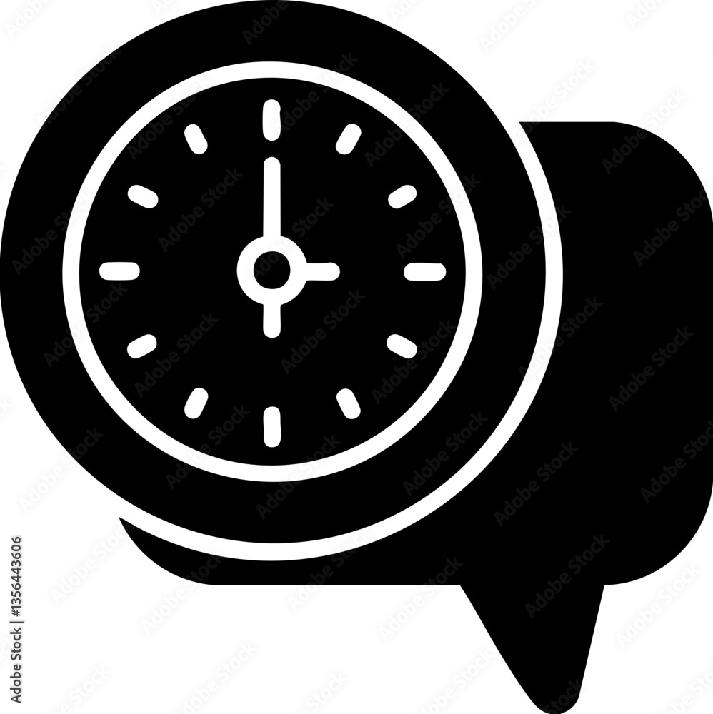 Aufkleber customer experience interaction data concept. clock icon in speech bubble design.