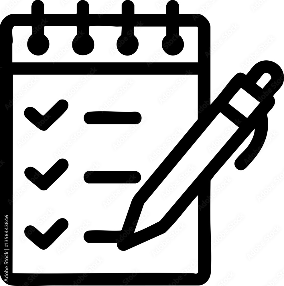 Poster customer experience interaction data concept. checklist with pen and checkmarks on a notepad.