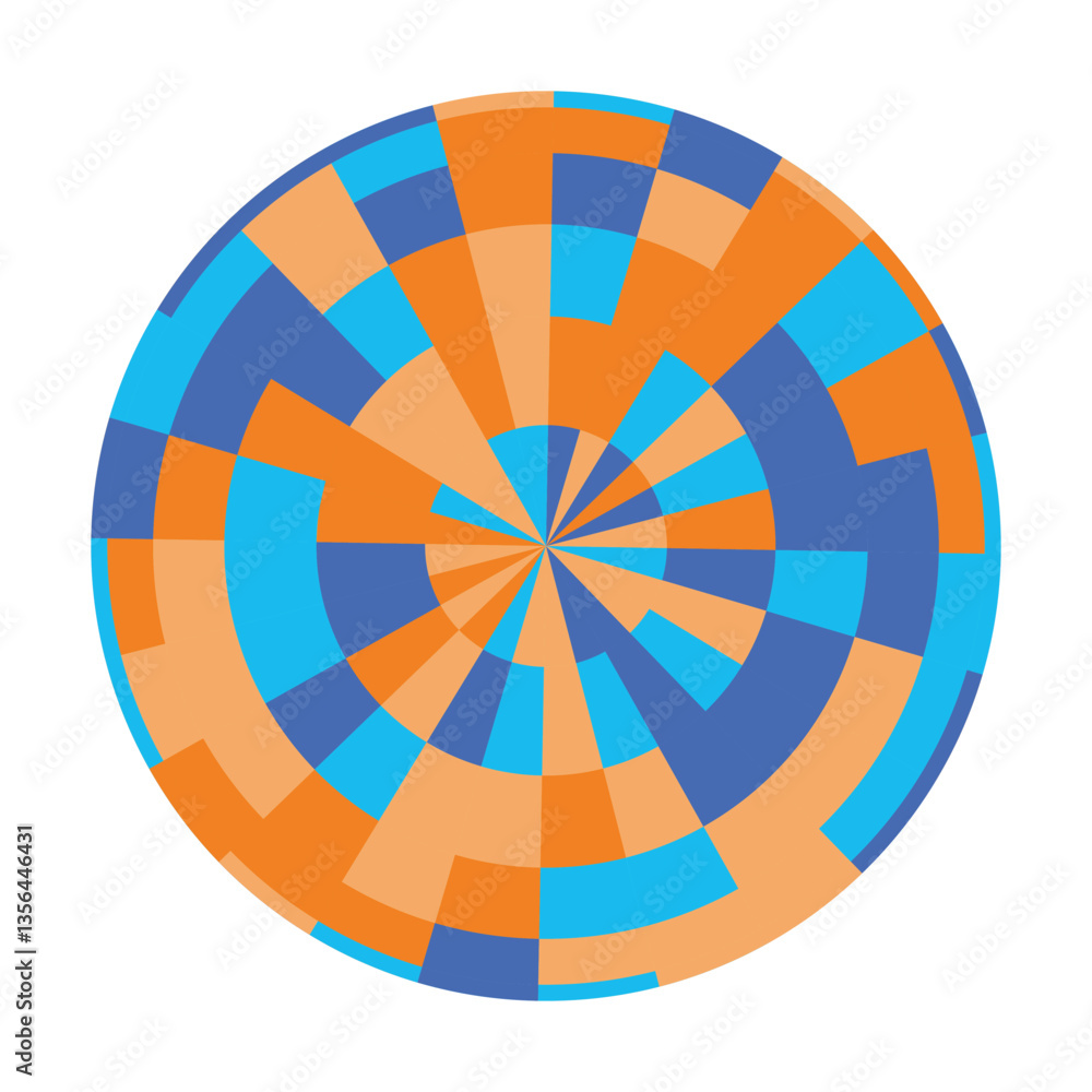 Poster a dynamic and vibrant globe design features a colorful pattern of blue, orange, and yellow hues. the