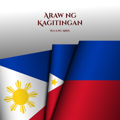 Araw ng Kagitingan Greeting Card Template Design.