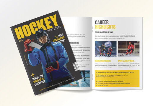 Hockey Sport Magazine Template