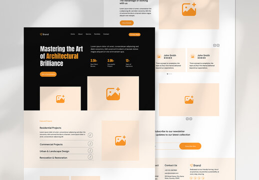 Architecture Website Wireframe Landing Page UI UX Layout
