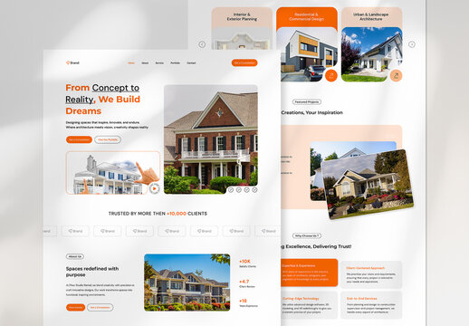 Architecture Agency Landing Page UI Layout