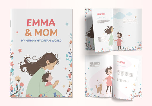 Mom & Kids Storybook Magazine Layout