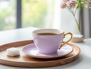 Obraz premium Lavender Coffee Cup