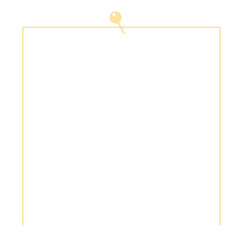 黄色の画鋲で留めたシンプルなフレーム