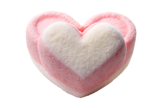 heart shape marshmallow image isolated on transparent