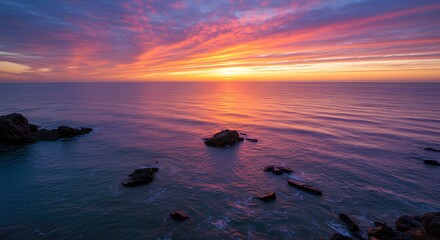 Naklejka premium sunset on the beach