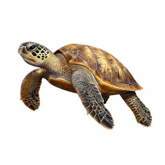 Fototapeta premium Sea turtle swimming in the ocean. Concept of marine life, wildlife, and conservation.