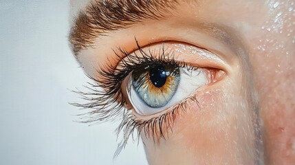 close up of w ater color strokes painting on white background