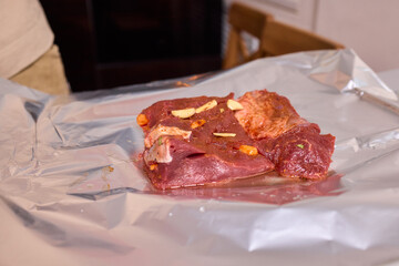 Delicious Marinated Meat Wrapped in Foil, Ideal for Grilling and Perfect for Any Meal