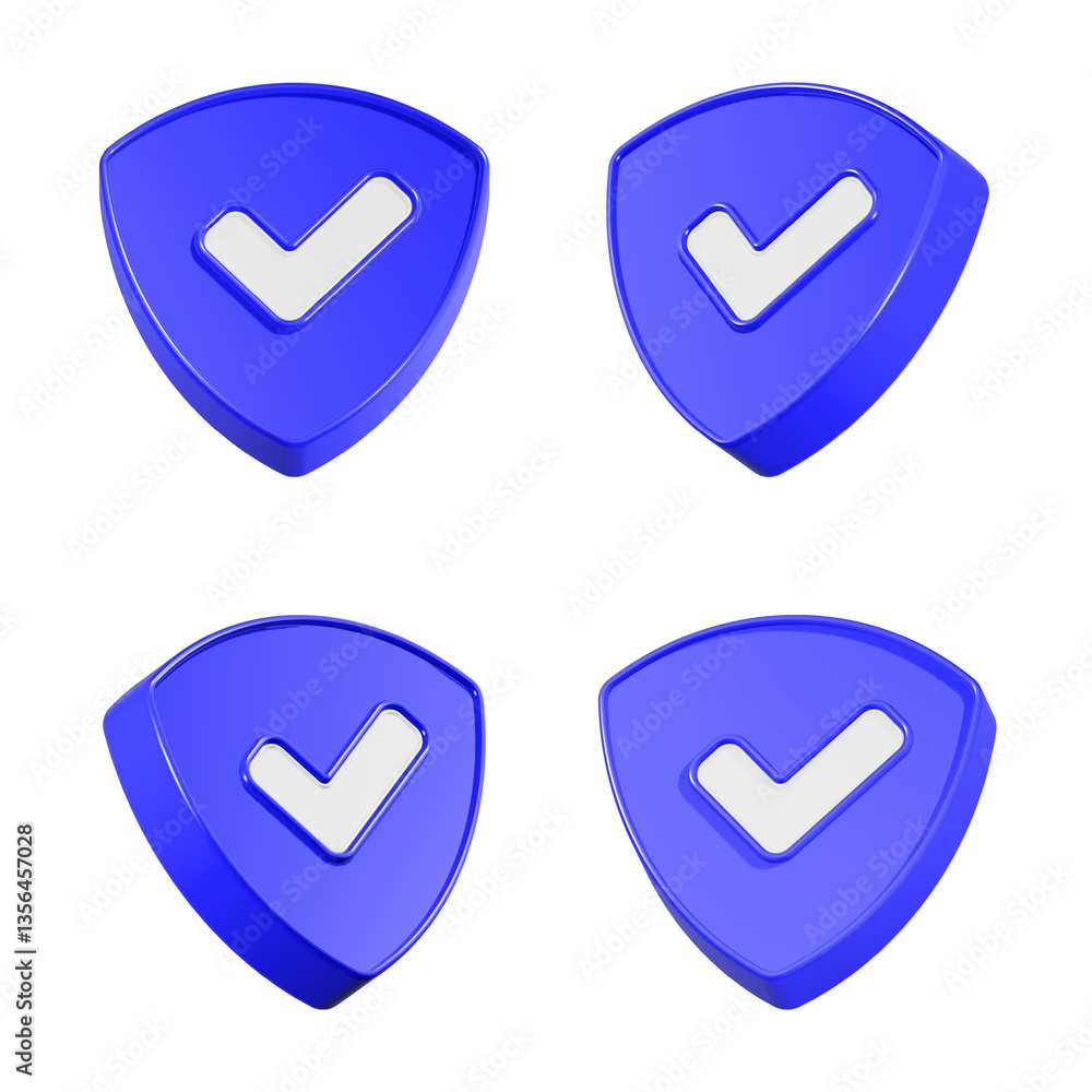 Aufkleber checkmark icon 3d rendering realistic