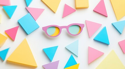 Cheerful Eye Care Promotions with Colorful Shapes