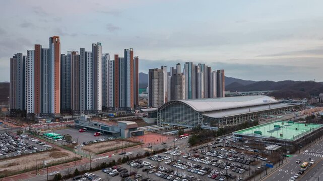 경기도 광명역 KTX 기차 타임랩스