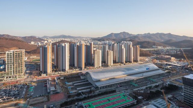 경기도 광명역 KTX 기차 타임랩스