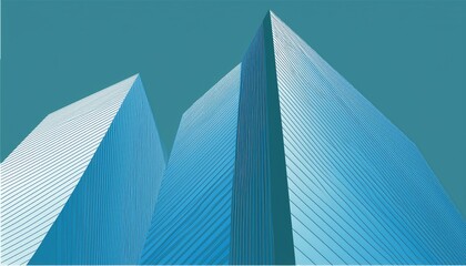 Office building abstraction in vibrant hues, simple geometric vector look