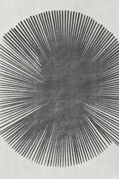 Abstract radial pattern with monochrome lines creating a dynamic design