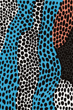 Abstract seamless pattern with colorful dots and bold contrasts