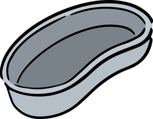 Illustration of kidney shaped bowl