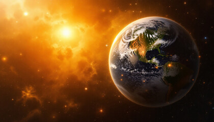 a breathtaking view of earth floating in the vast expanse of space