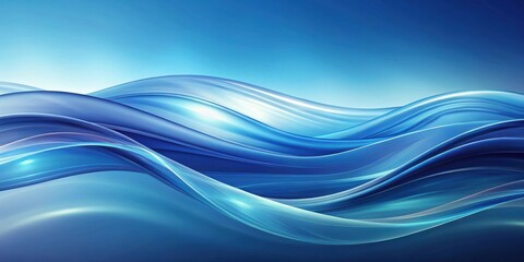 Fototapeta premium Abstract Blue Waves A Serene and Tranquil Digital Canvas of Flowing Lines and Glowing Hues