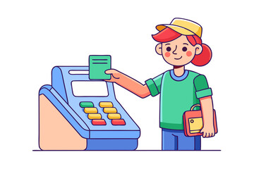  Card.Finance ATM gives out money for young boy guy