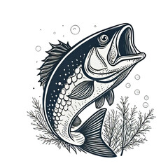 fish on a black background