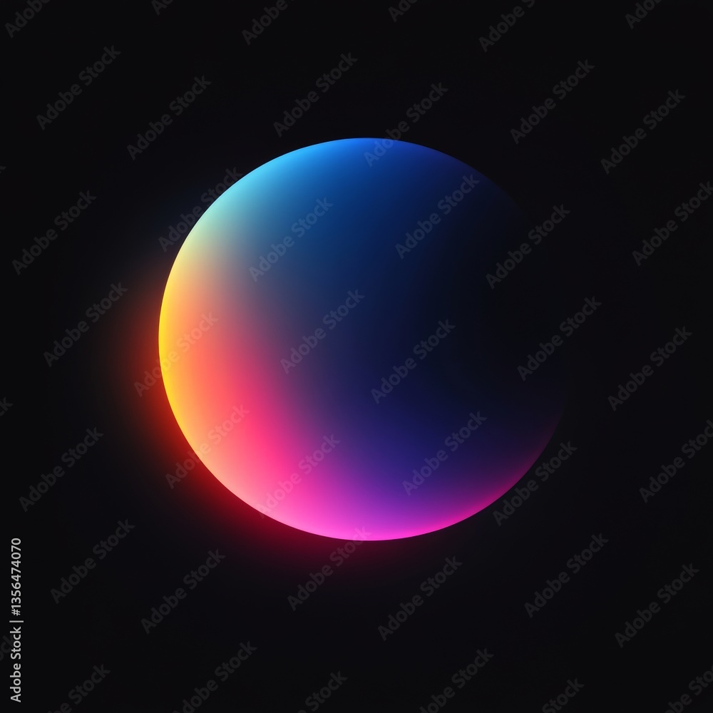Poster gradient sphere on dark background