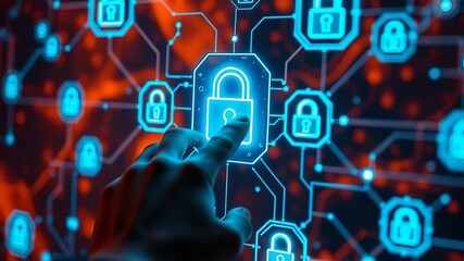 Cybersecurity Concept – Digital Lock & Data Protection