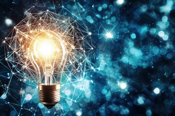 Mental Health Brain with a Lightbulb An abstract illustration of a brain with a glowing lightbulb inside, symbolizing mental clarity and innovation.