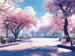 Gardinen Cherry Blossom Pathway © Jeerawat