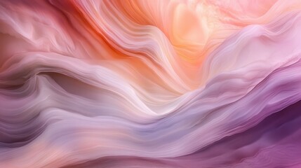 Fototapeta premium Flowing waves of pink and white create a mesmerizing abstract background filled with gentle curves and smooth gradients, inviting a sense of calm and beauty